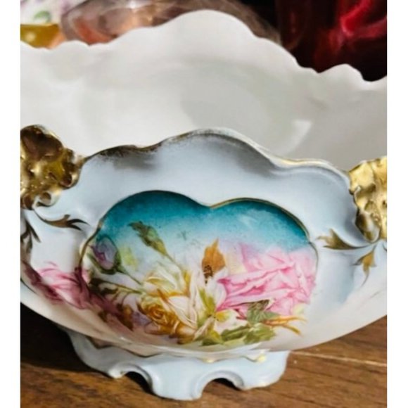 Rare Vintage New Habsburg Austria Centerpiece Flower Footed Bowl - Charming - Picture 3 of 4